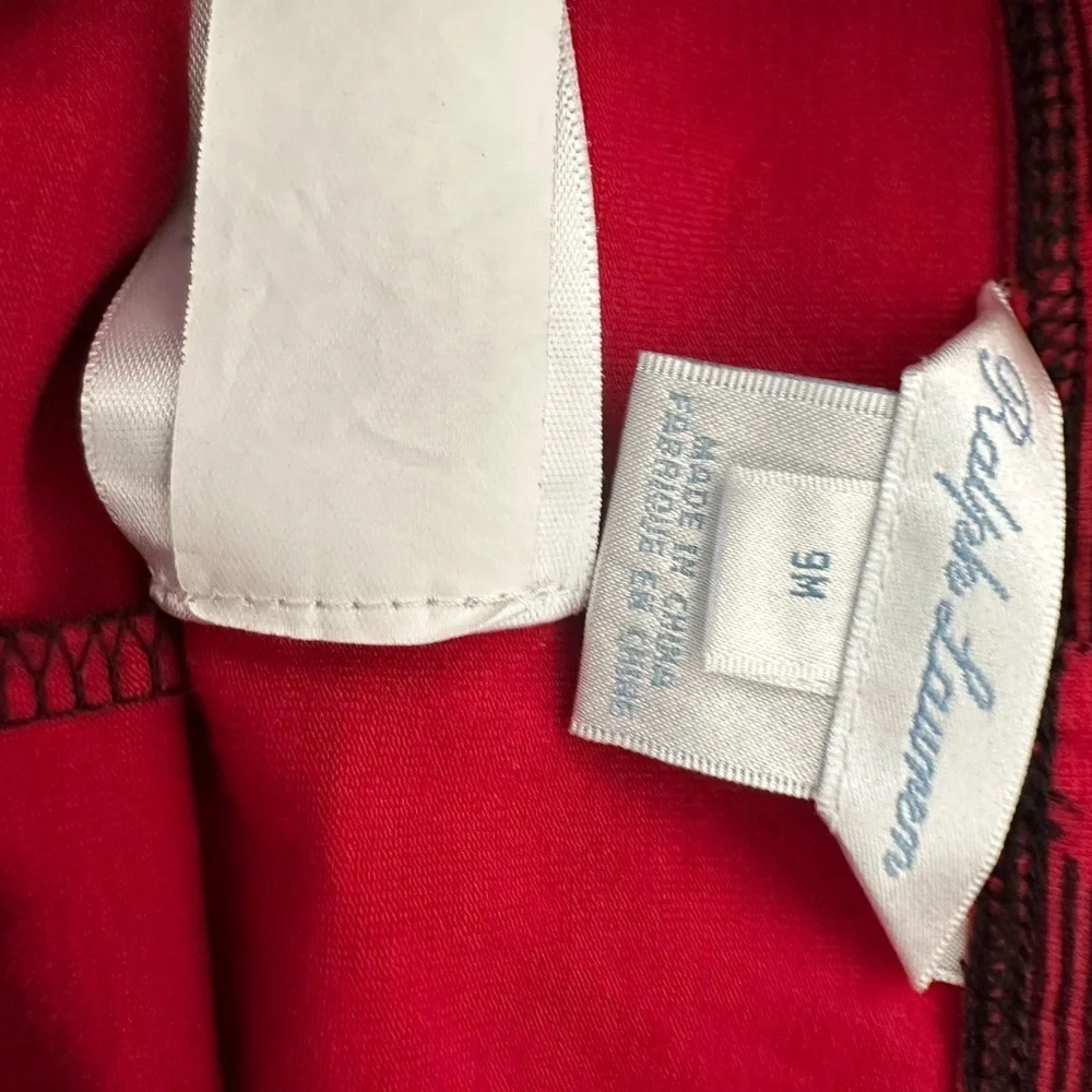 New Ralph Lauren Baby Girl Red & Black Buffalo Check Leggings Size 9 Months